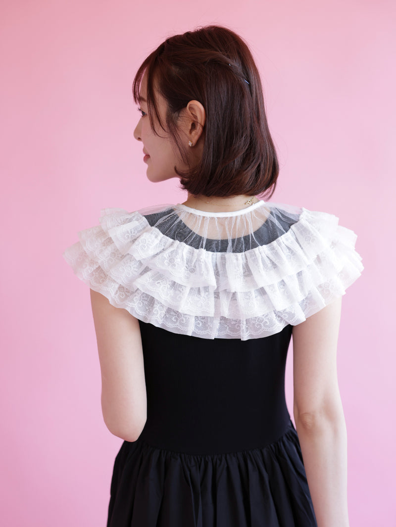 Volume Frill Docking Dress