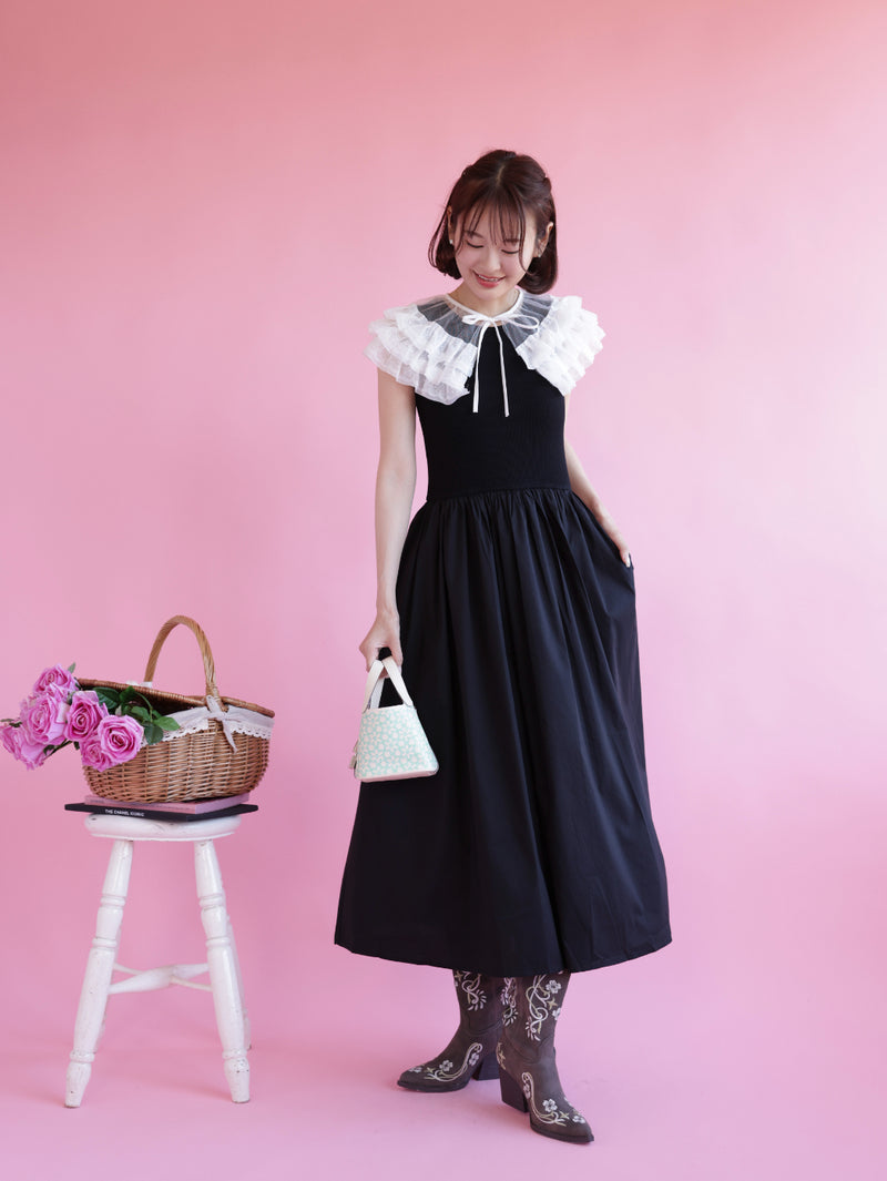 Volume Frill Docking Dress