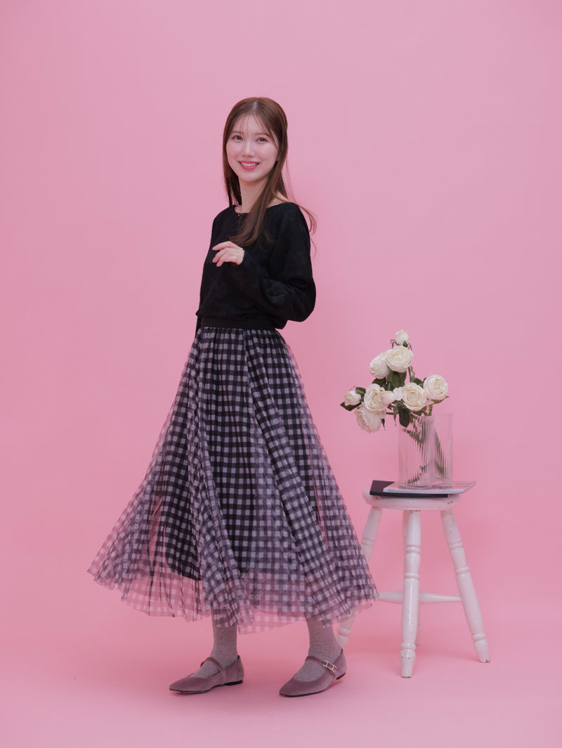 Gingham Tulle Skirt