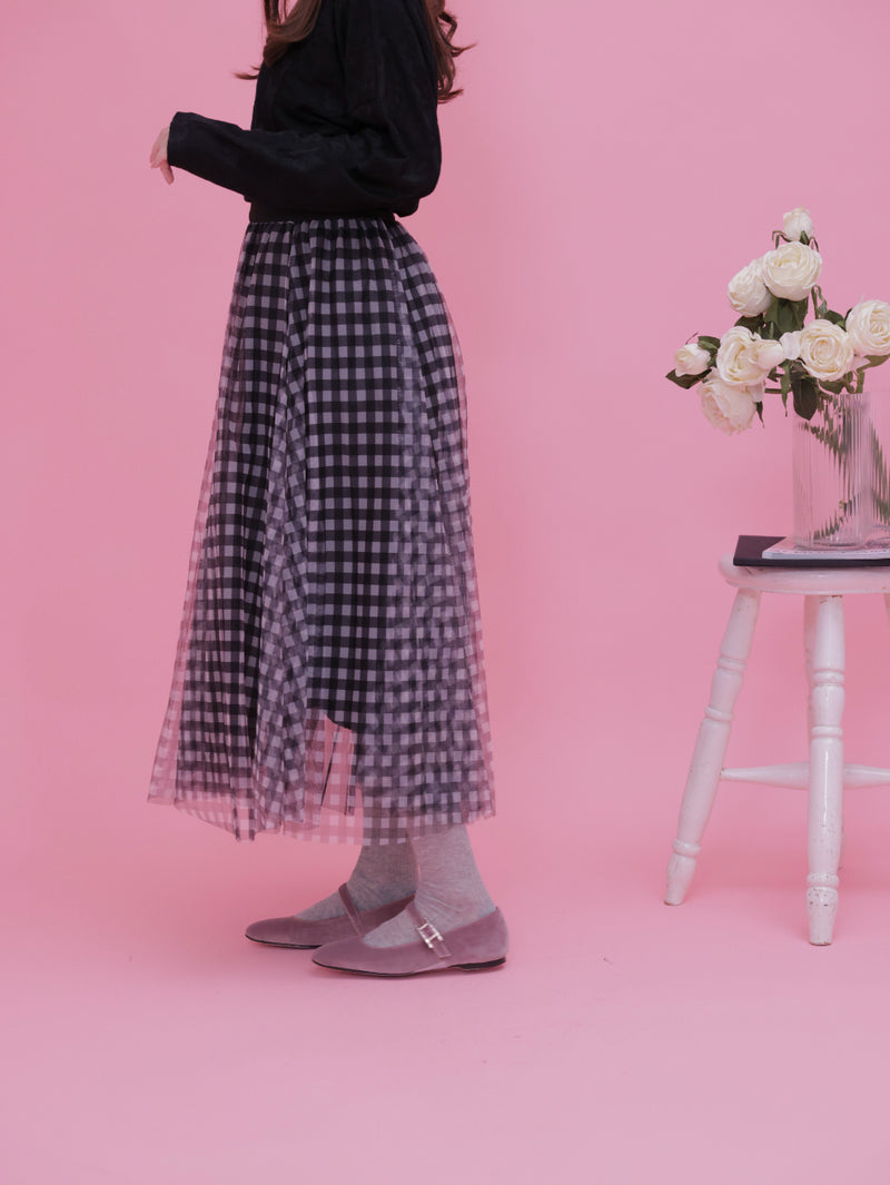 Gingham Tulle Skirt