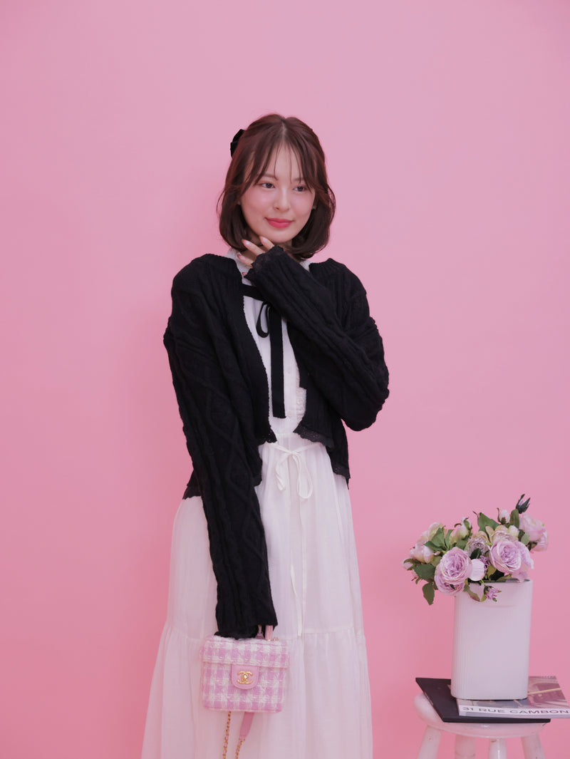 Short Ribbon Cardigan