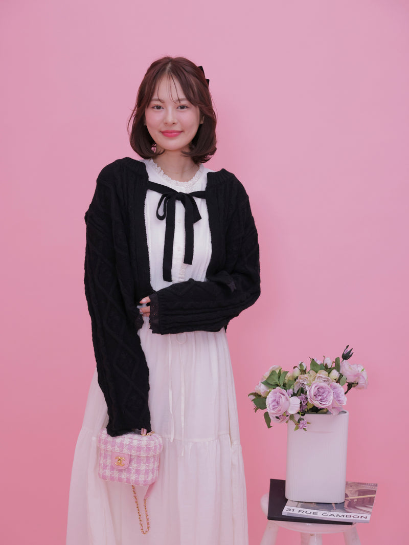 Short Ribbon Cardigan