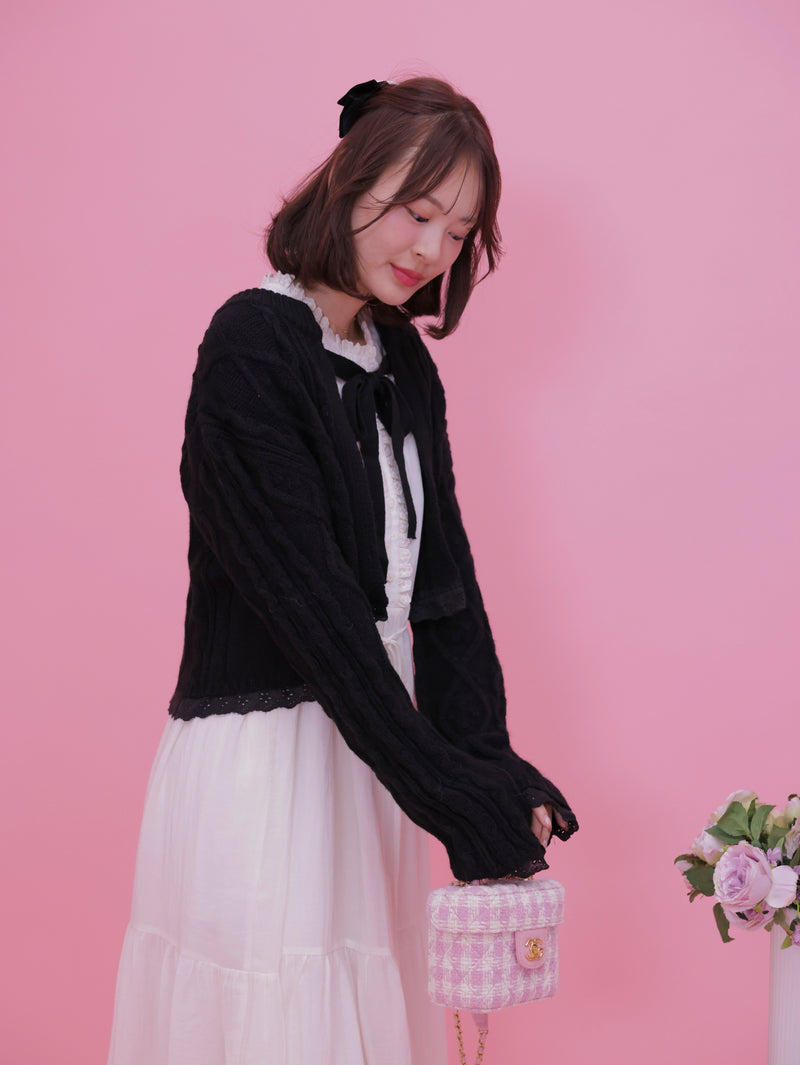 Short Ribbon Cardigan