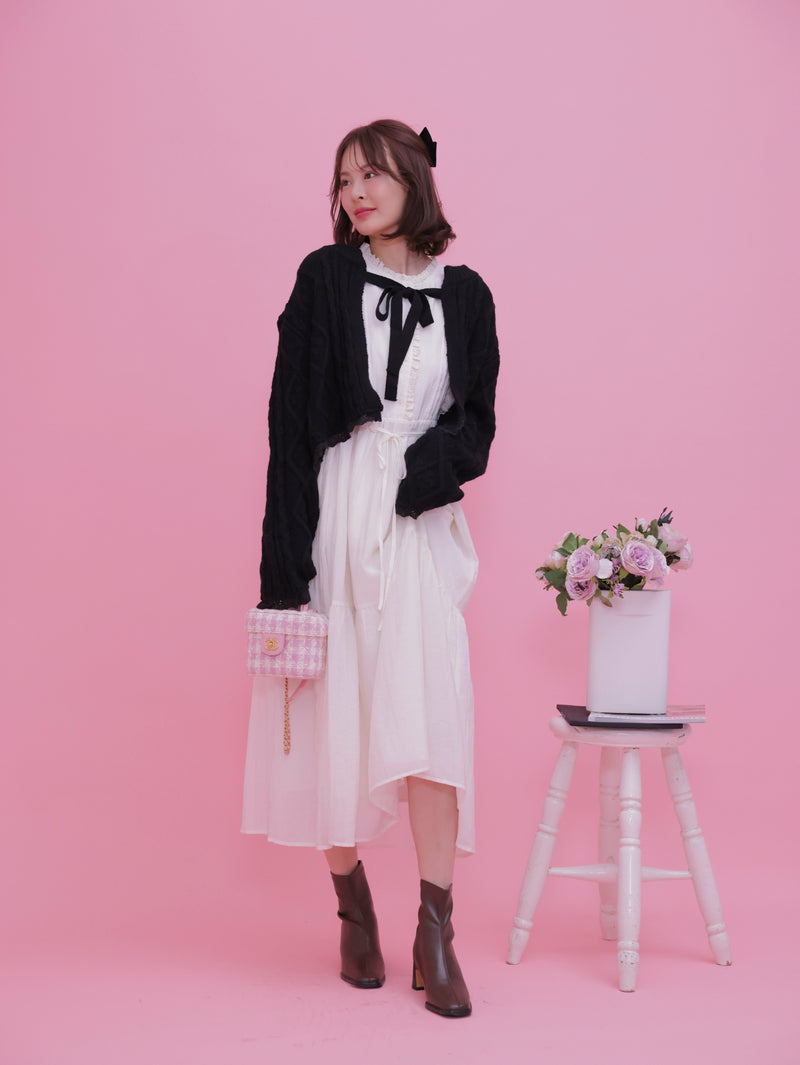 Short Ribbon Cardigan