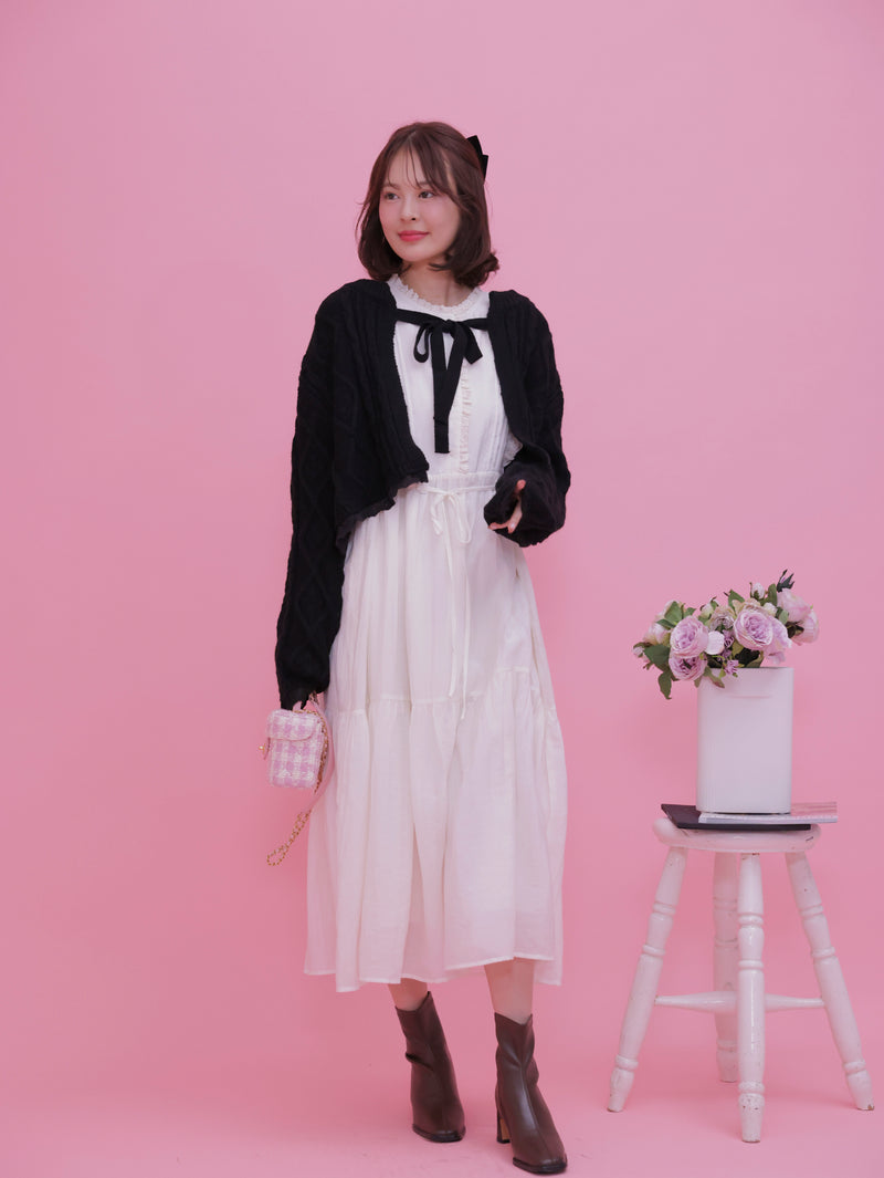 Short Ribbon Cardigan