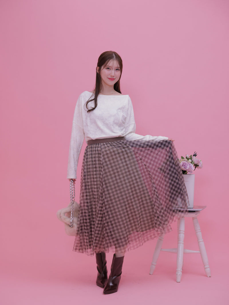 Gingham Tulle Skirt