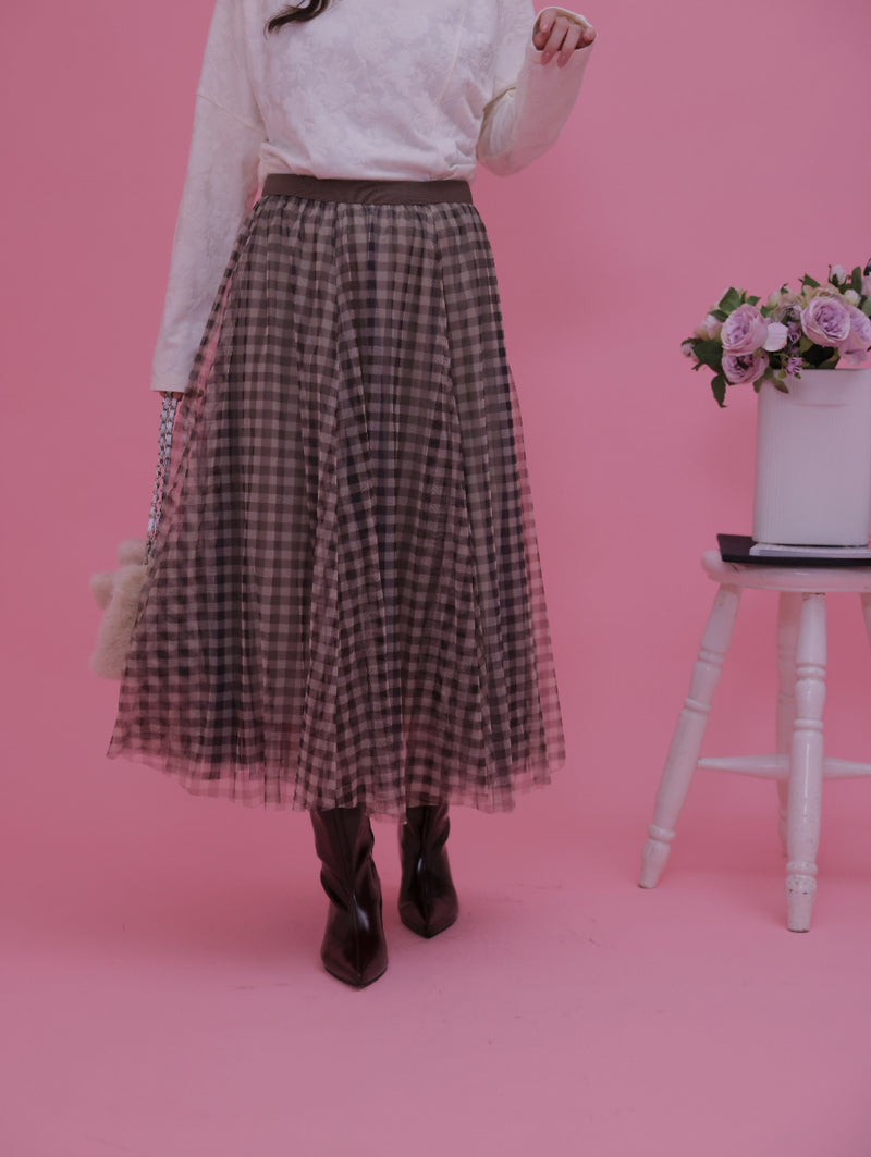 Gingham Tulle Skirt