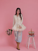 Tulle Peplum Cardigan