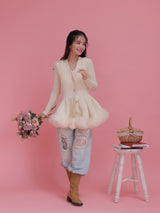 Tulle Peplum Cardigan