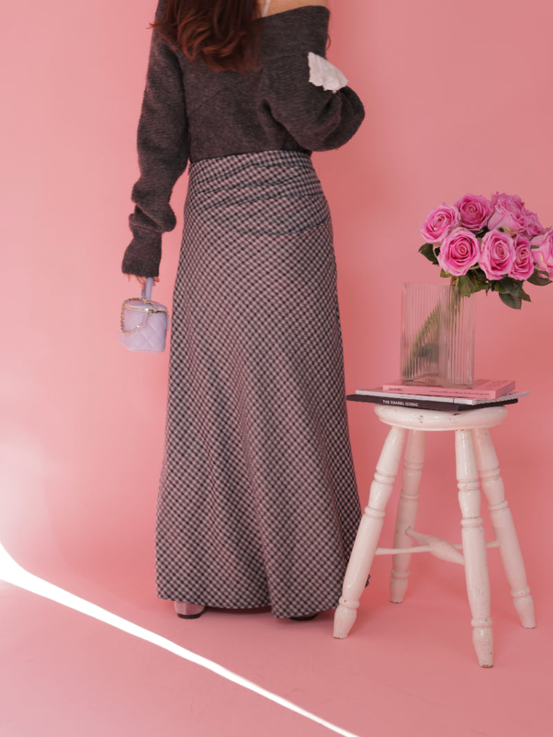Drape Check Skirt
