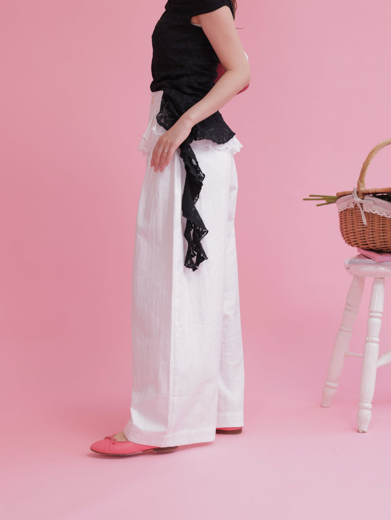 Frill Wide Pants – MAISON MARBLE