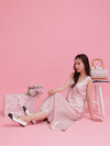 Rosy Satin Dress