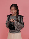 Gingham Ribbon Long Tops