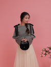 Gingham Ribbon Long Tops