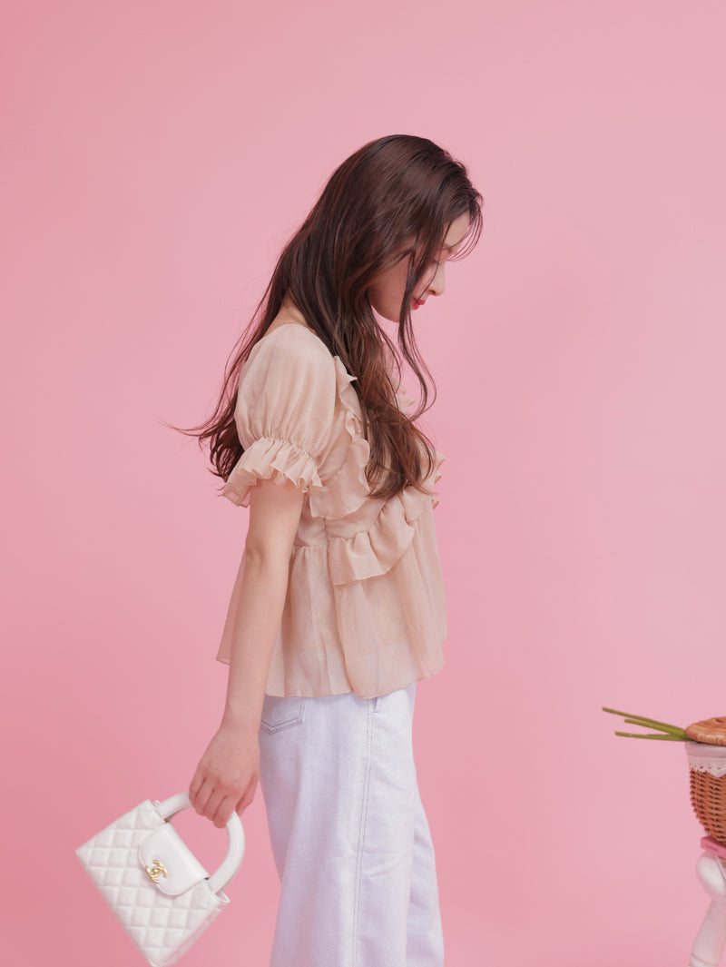 Chiffon Frill Blouse – MAISON MARBLE