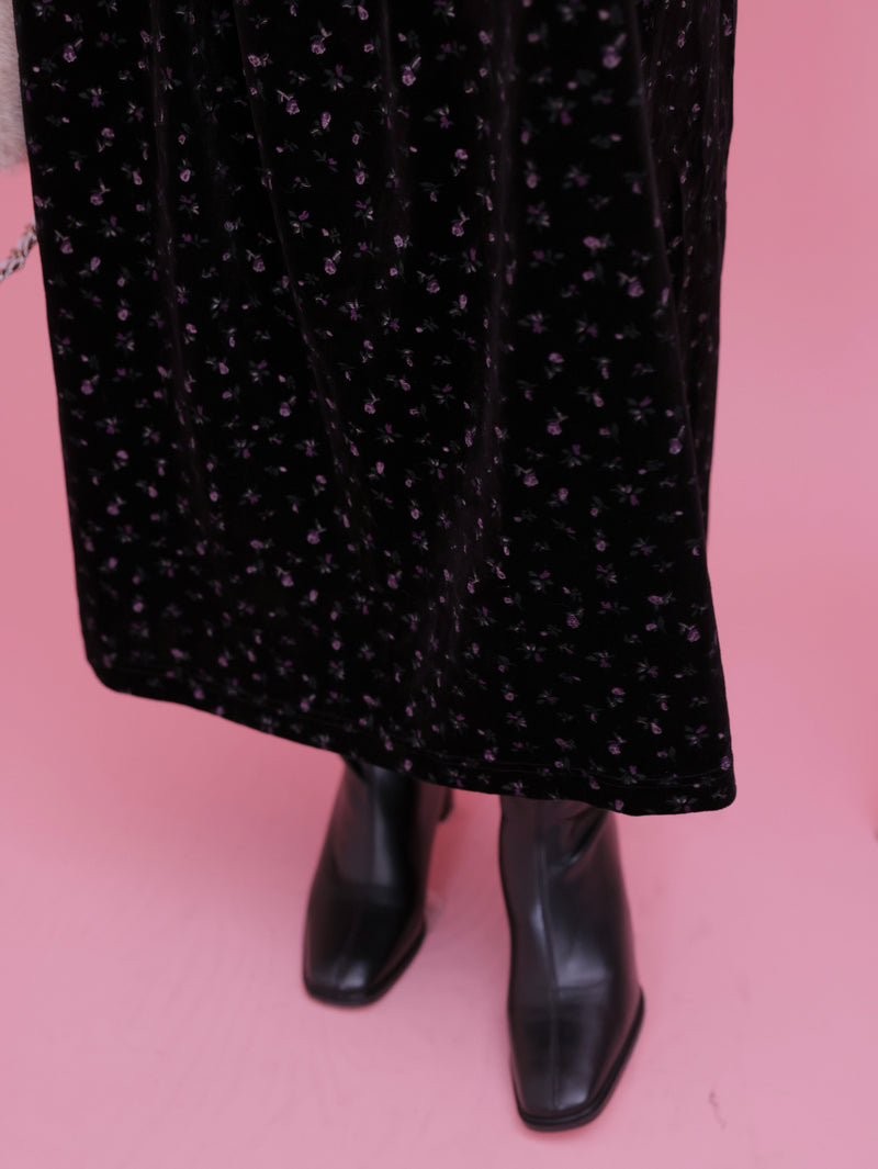 Velour Floral Dress