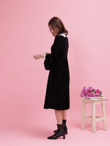 Crystal Collar Velour Dress