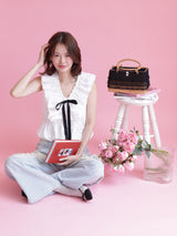 Ribbon White Blouse