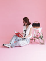 Ribbon White Blouse