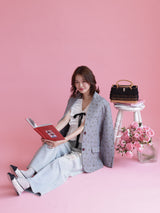 Ribbon White Blouse