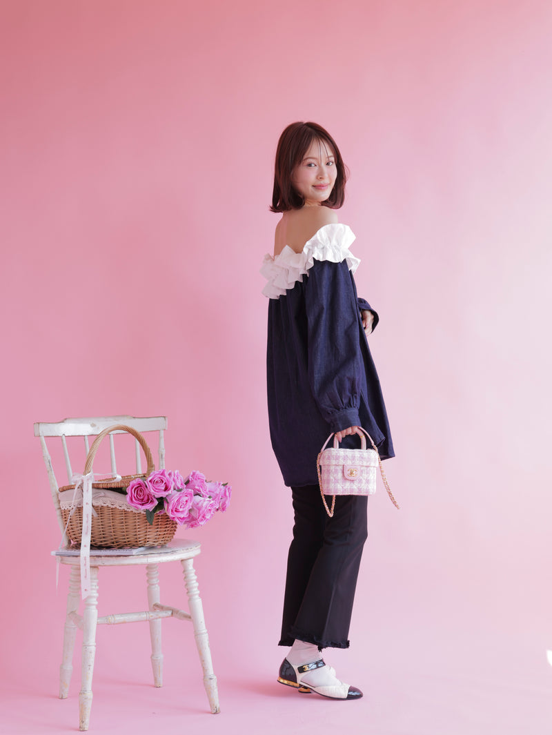 Denim Frill Tops