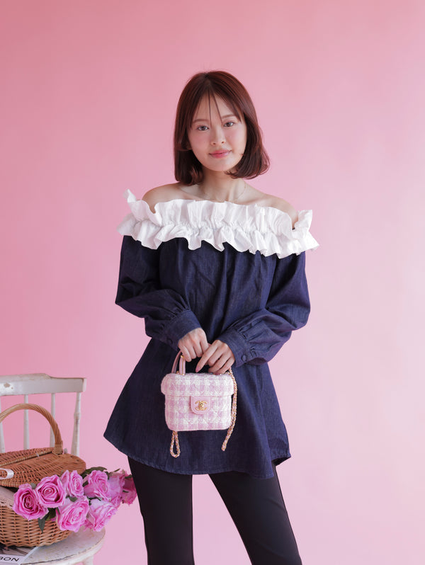 Denim Frill Tops