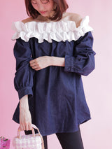 Denim Frill Tops