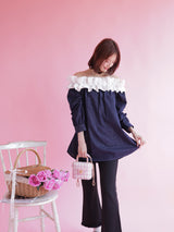 Denim Frill Tops
