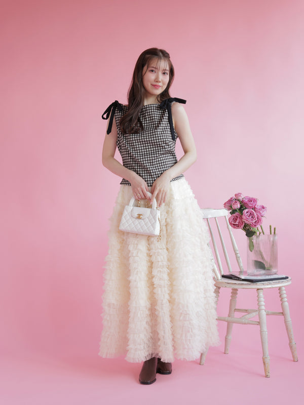 Gingham Ribbon Tops