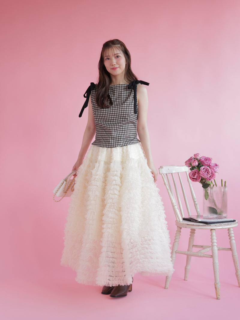 Gingham Ribbon Tops