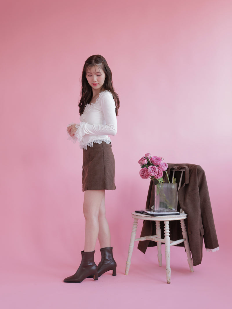 Lacy Corduroy Skirt