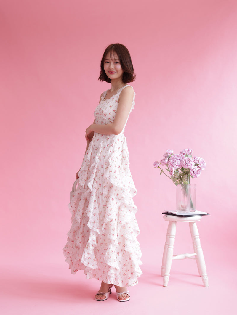 再販】Mini Rose Frill Dress – MAISON MARBLE