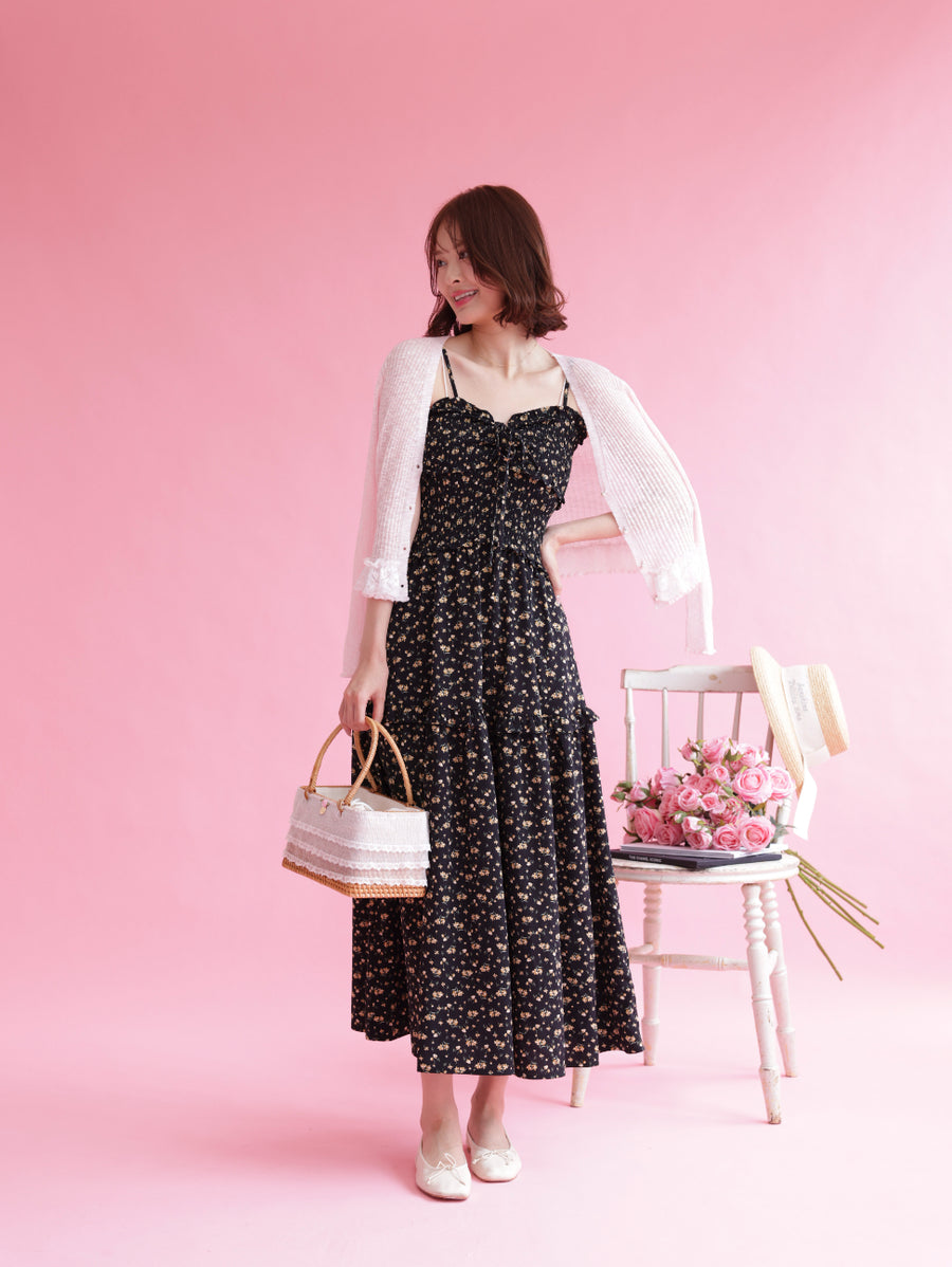 Black Floral Cami Dress – MAISON MARBLE
