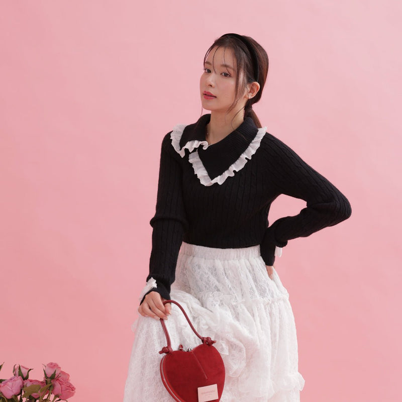 Asymmetry Collar Knit - MAISON MARBLE