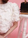 Back Ribbon Puff Blouse - MAISON MARBLE