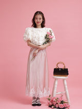 Back Ribbon Puff Blouse - MAISON MARBLE