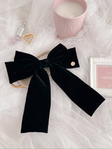 Big Velour Ribbon Barette - MAISON MARBLE