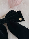 Big Velour Ribbon Barette - MAISON MARBLE