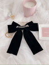Big Velour Ribbon Barette - MAISON MARBLE