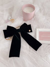 Big Velour Ribbon Barette - MAISON MARBLE