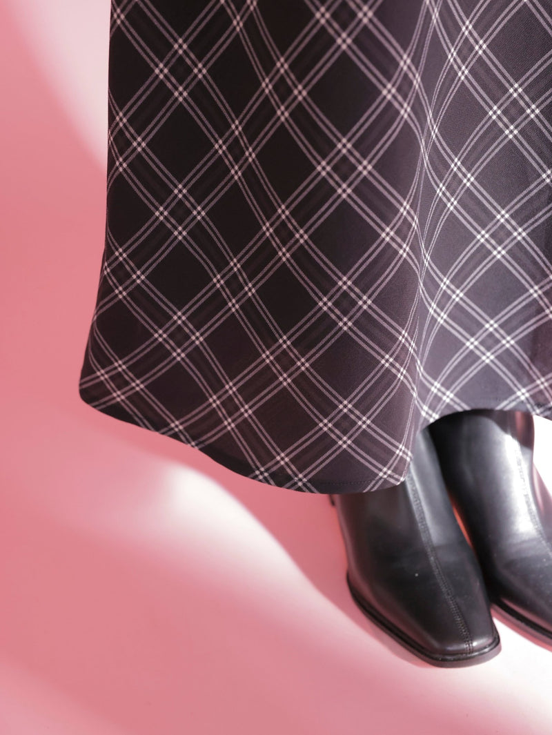 Check Romantic Dress - MAISON MARBLE