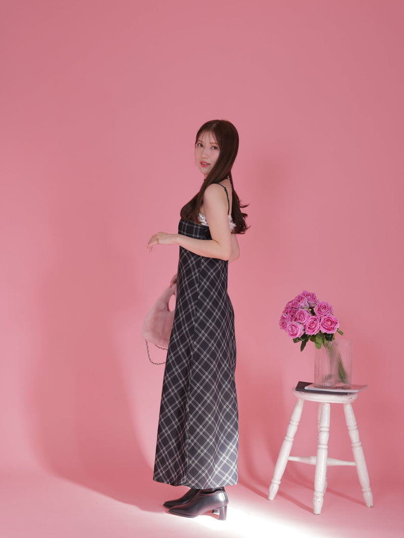 Check Romantic Dress - MAISON MARBLE