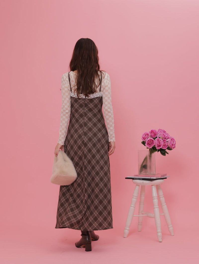 Check Romantic Dress - MAISON MARBLE