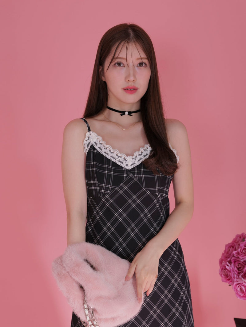Check Romantic Dress - MAISON MARBLE