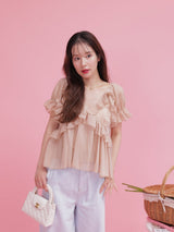 Chiffon Frill Blouse - MAISON MARBLE