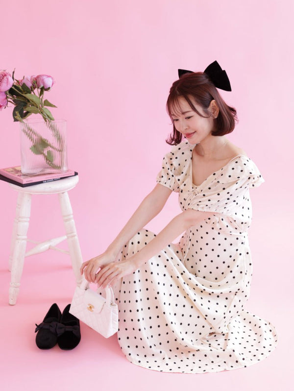 Classic Frill Dot Dress - MAISON MARBLE