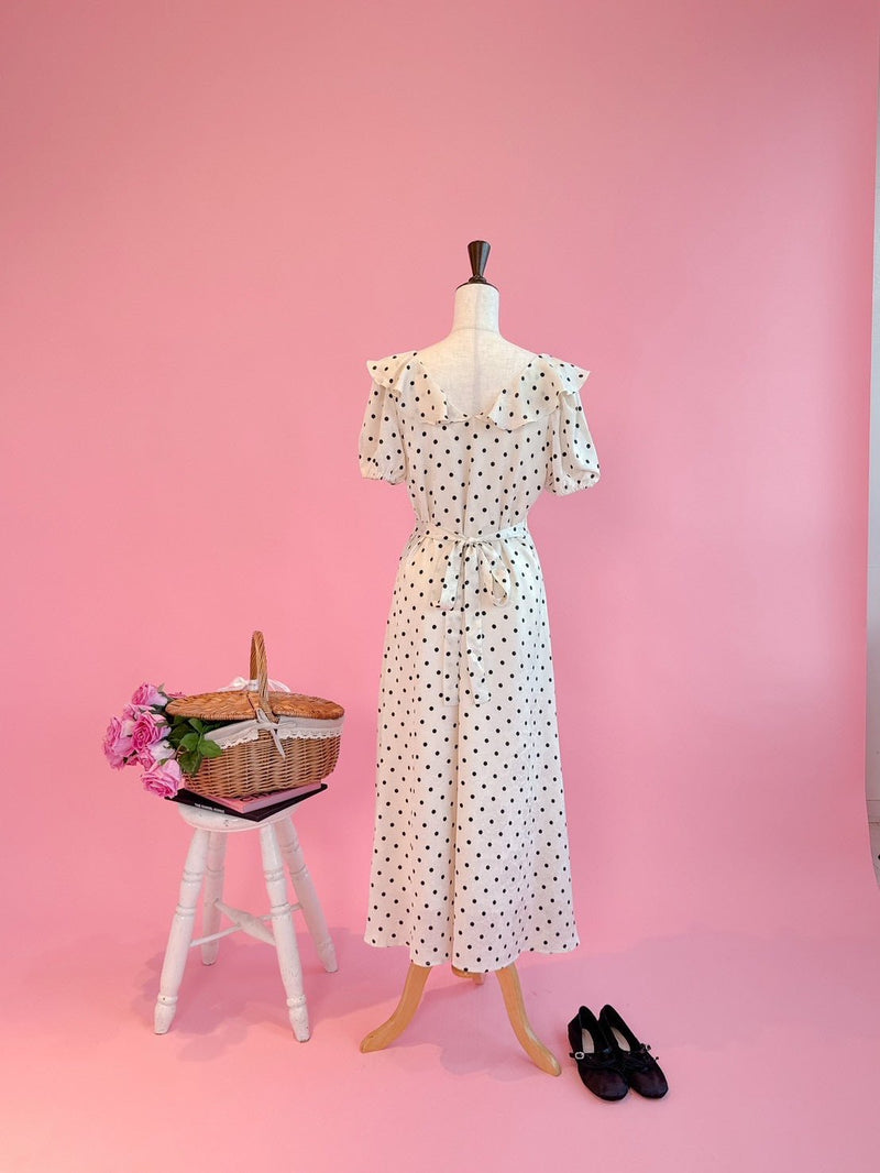 Classic Frill Dot Dress - MAISON MARBLE