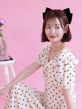 Classic Frill Dot Dress - MAISON MARBLE