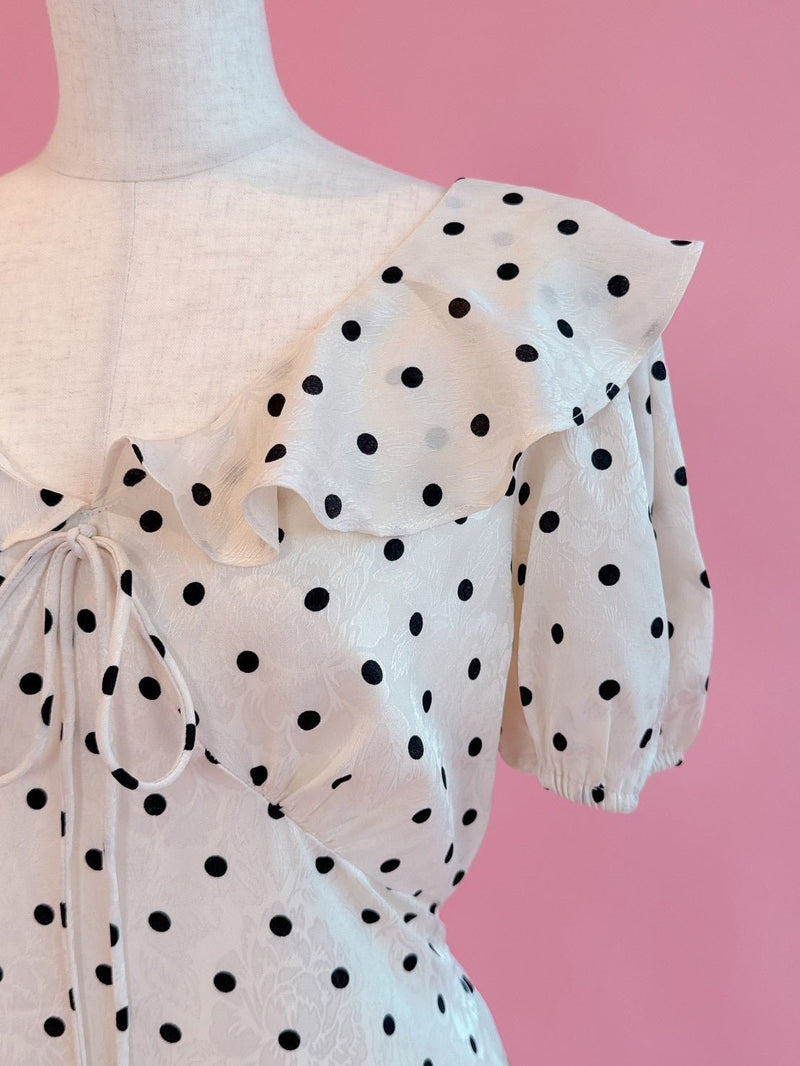 Classic Frill Dot Dress - MAISON MARBLE