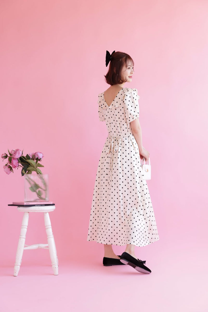Classic Frill Dot Dress - MAISON MARBLE